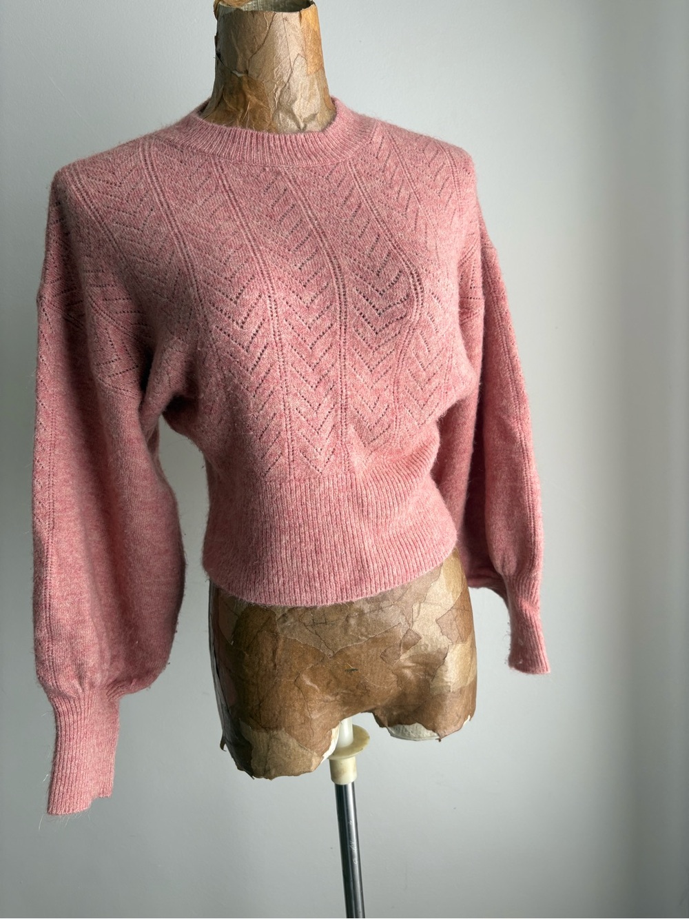 Topshop Dusty Rose Fuzzy Wrap Sweater S